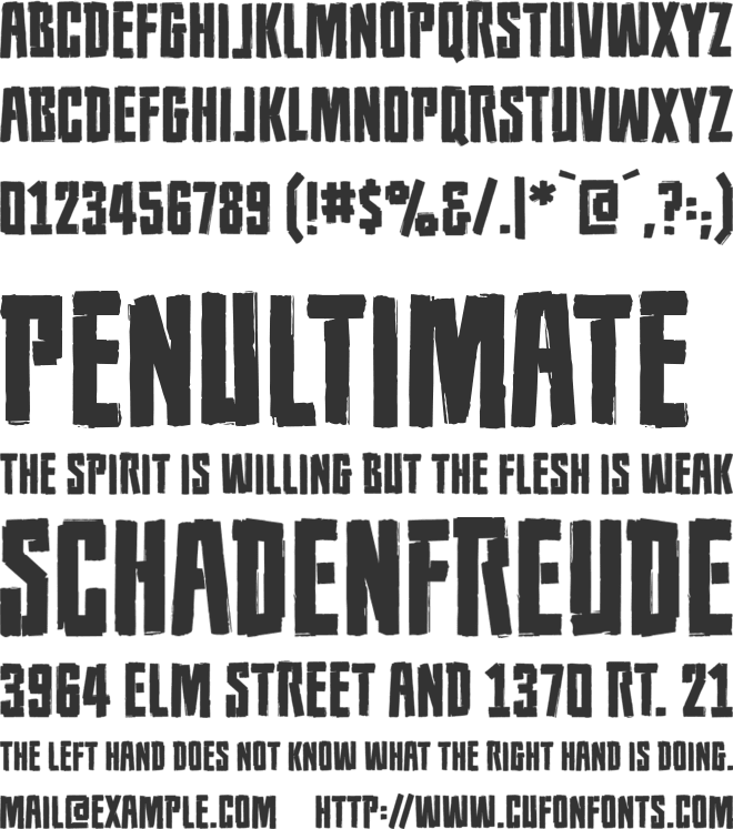 Population Zero BB font preview