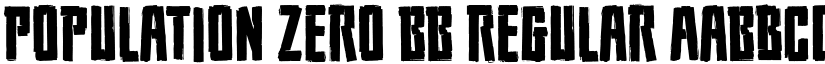 Population Zero BB Regular font