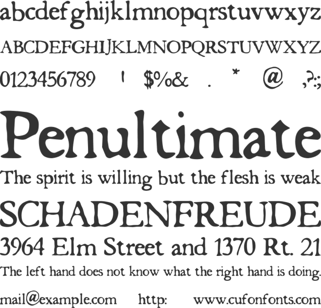 Butterbrotpapier font preview