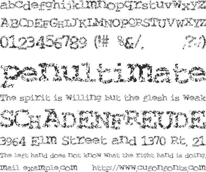 Typewriter from Hell font preview