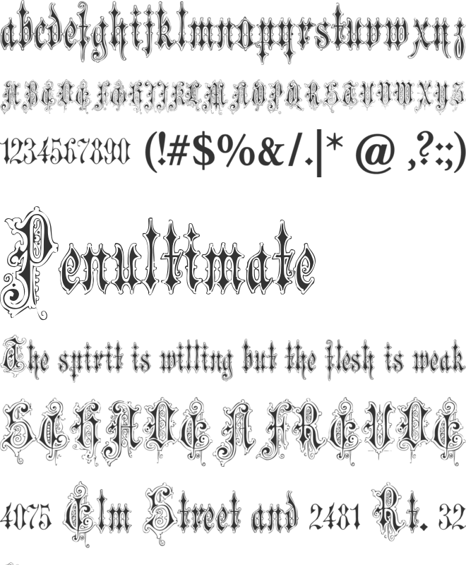 Verzierte Favorite font preview