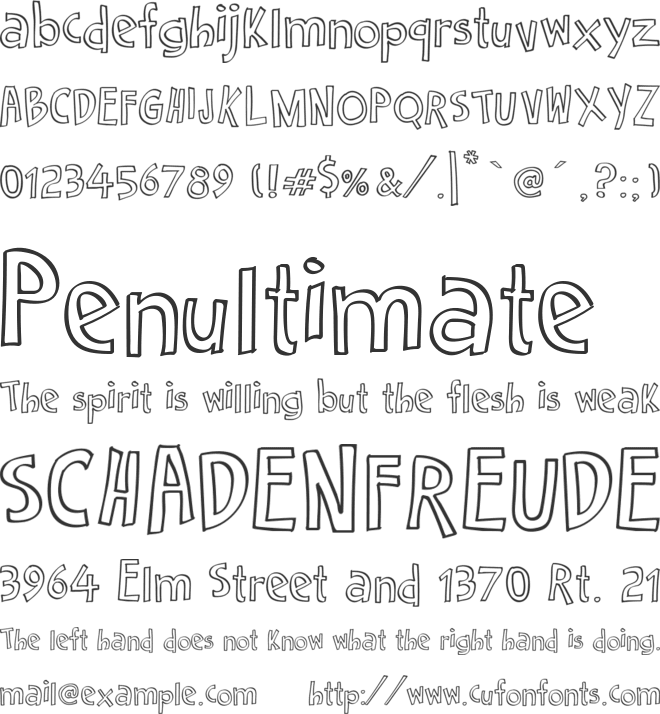 Cartoon 2 Package font preview