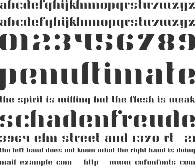 Aery font preview