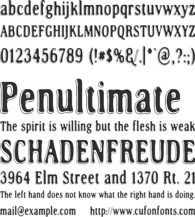 Road to nowhere font preview