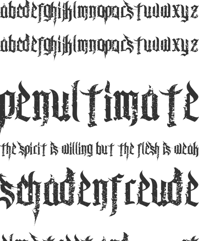 Chaos and Pain CnP font preview