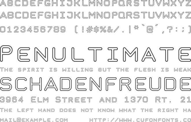 Taurus Mono Outline font preview