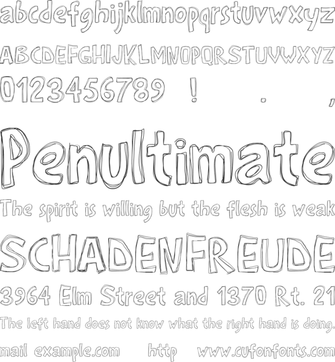 PWRoughs font preview