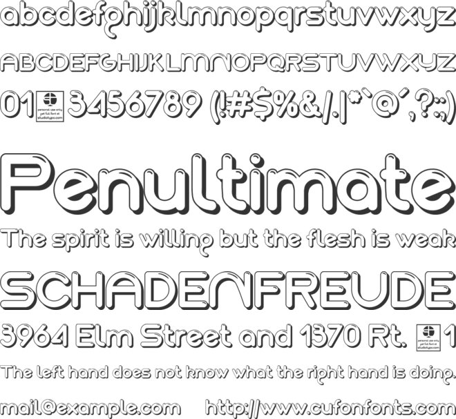 Akaju Outline font preview