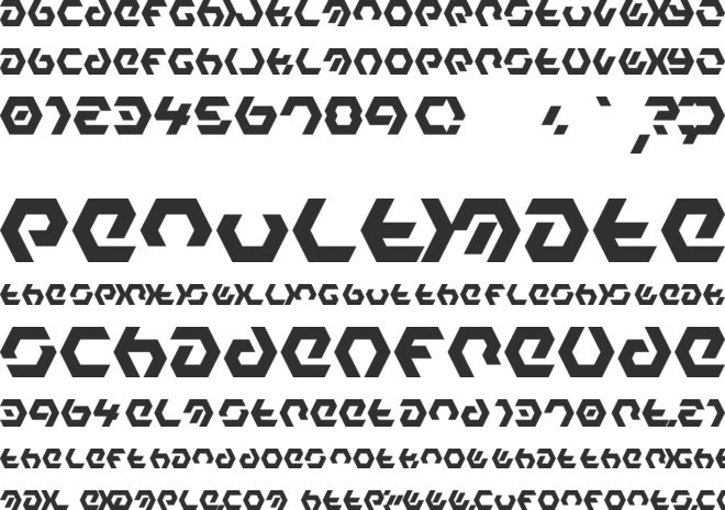 Hexample LDR font preview