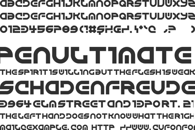 Alienated font preview