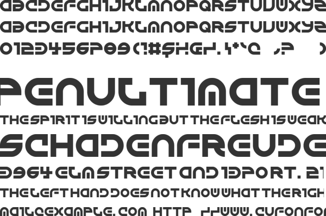 Alienated font preview
