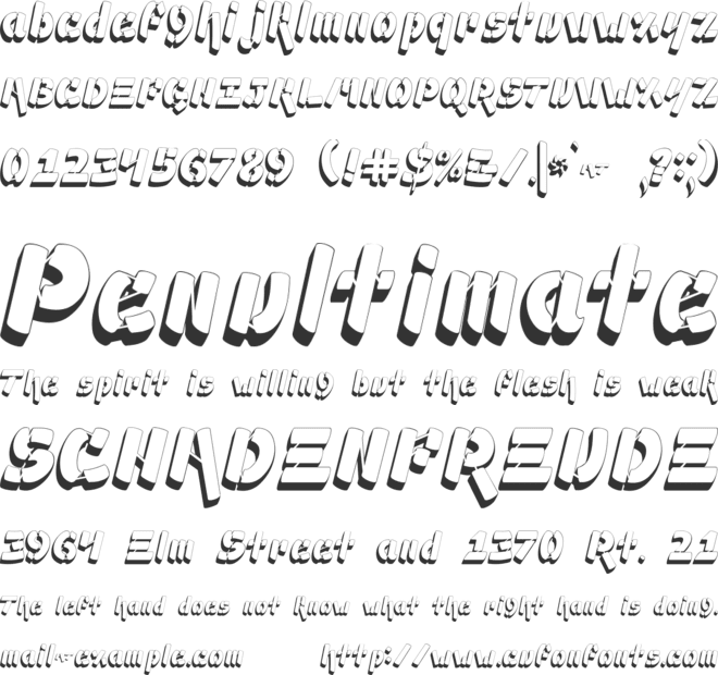 Ampad 3D2 font preview