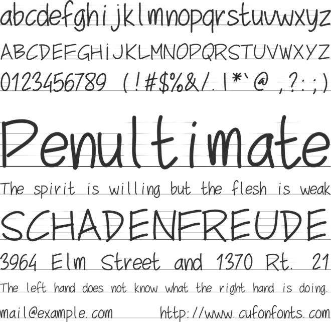 PWSchoolScript font preview
