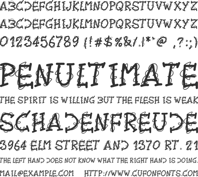 PWTwirly font preview