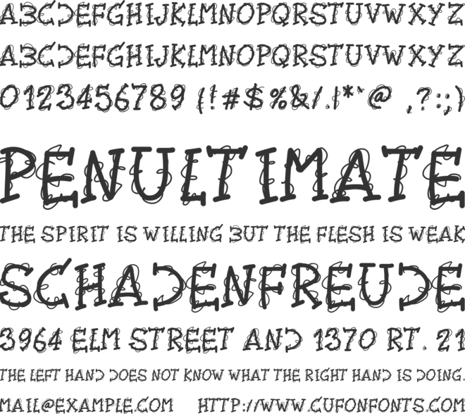 PWTwirly font preview