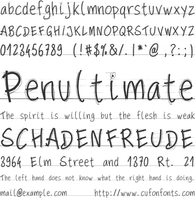 PWScolarpaper font preview