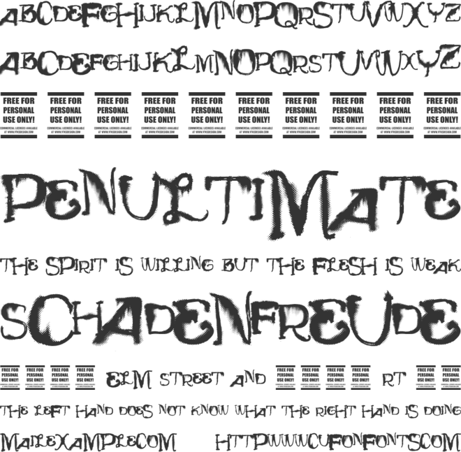 Vtks TotalFlexDisturbed font preview