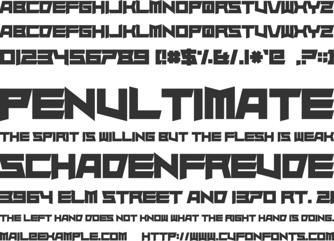 Superdie font preview