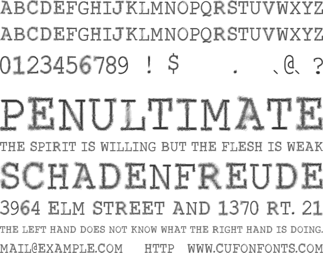 VTKS CONTACT font preview