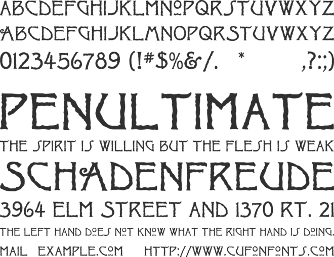Ragged font preview