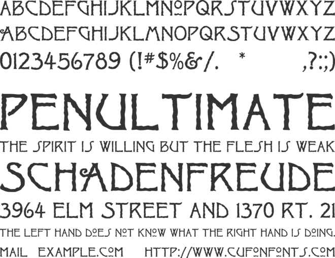 Ragged font preview