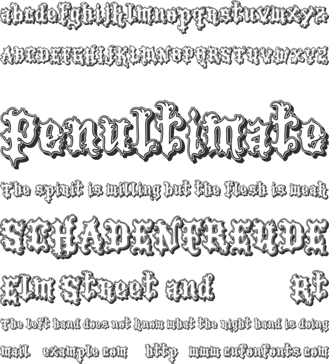 VTKS Tattoo Shadow font preview