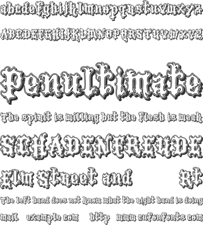 VTKS Tattoo Shadow font preview