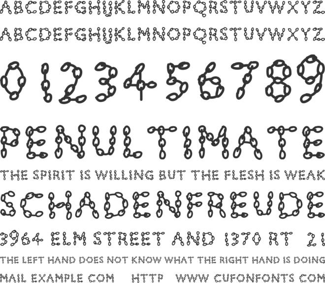 PWChainsfonts font preview