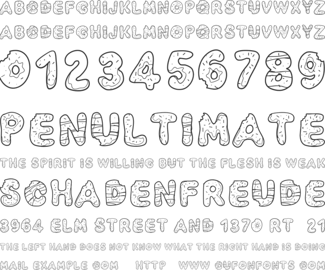 PWYummyDonuts font preview