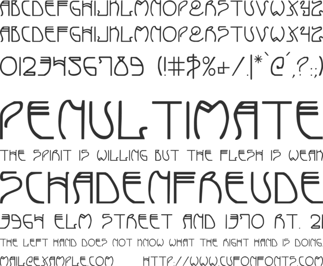 Coyote Deco font preview