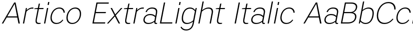 Artico ExtraLight Italic font