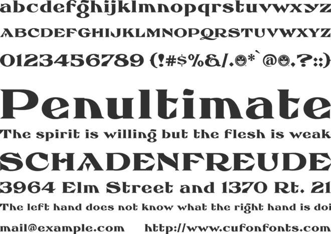FHA Eccentric French font preview