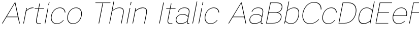 Artico Thin Italic font