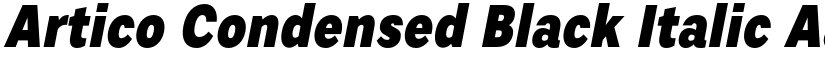 Artico Condensed Black Italic font