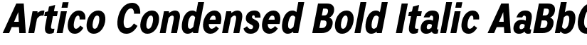 Artico Condensed Bold Italic font