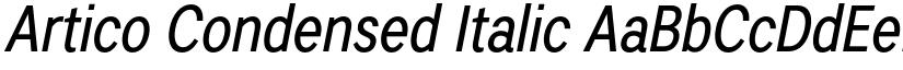 Artico Condensed Italic font
