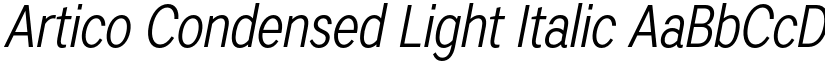 Artico Condensed Light Italic font
