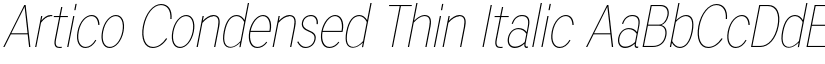Artico Condensed Thin Italic font