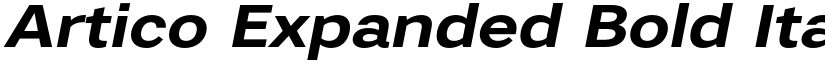 Artico Expanded Bold Italic font