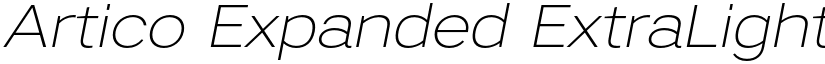 Artico Expanded ExtraLight Italic font
