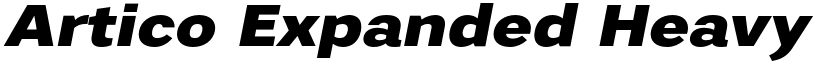 Artico Expanded Heavy Italic font