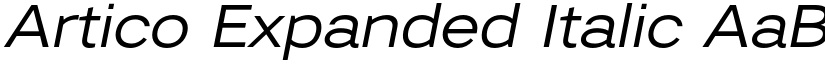 Artico Expanded Italic font