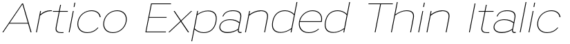 Artico Expanded Thin Italic font