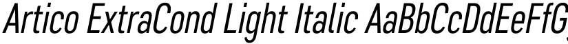 Artico ExtraCond Light Italic font