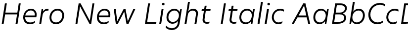 Hero New Light Italic font