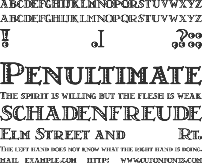 LT Nutshell Library font preview