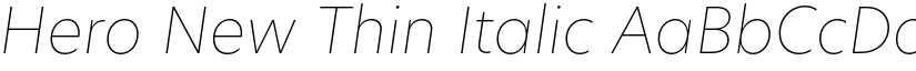 Hero New Thin Italic font