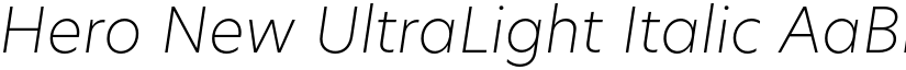 Hero New UltraLight Italic font