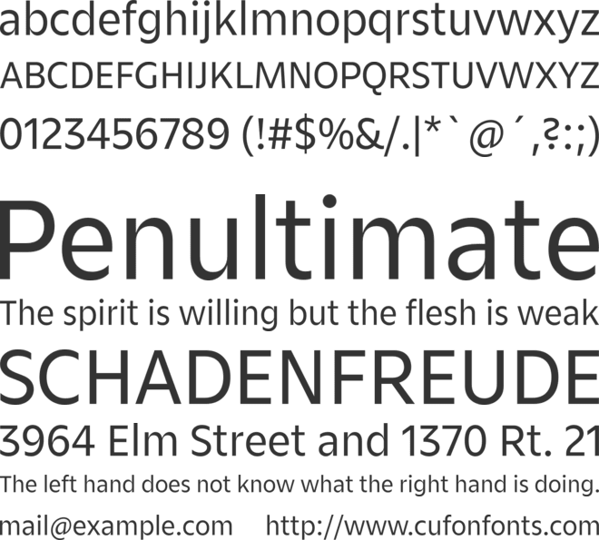 Zin Sans font preview