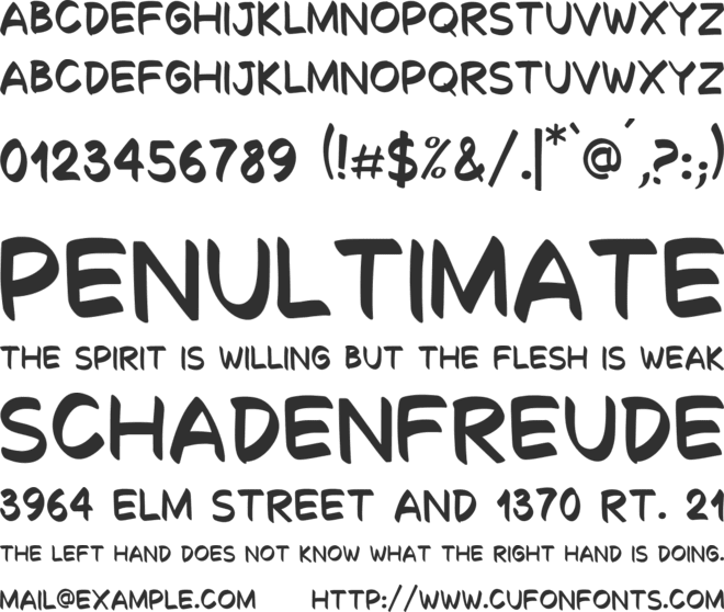 Decalk font preview